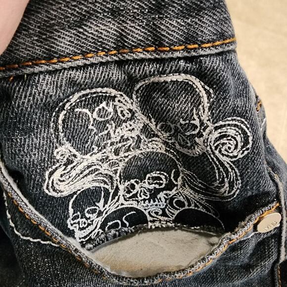 Vtg Y2k Makaveli Tupac 2Pac Rapper Skull Skate Urban Hip Hop Junior Shorts Sz 12 - Picture 4 of 10